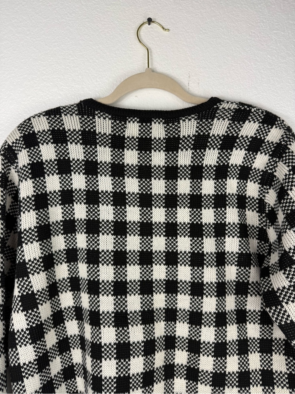 Croft & barrow Vintage Checkered Sweater Buffalo Plaid cardigan size S - Picture 6 of 8
